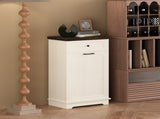10 Gallon Tilt Out Trash Cabinet Freestanding Trash Bin Cabinet Wood Garbage Recycling Cabinet with 64350524