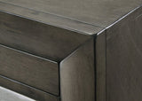 1Pc Contemporary 2 Drawer Nightstand End Table Jewelry Tray Gray Finish Solid Wood Wooden Bedroom ESFCRMB4270-2