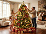 7 FT Pre-Lit Artificial Christmas Tree with 500 Dual Color LED Lights, 1181 Branch Tips Hinged PVC 07133889
