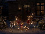 3pcs 4FT 30.00V 3.60W Family Elk Brown Ratten Style Frame Courtyard Elk Decoration 40050045
