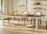 TREXM Traditional Rectangular Dining Table with Framed Wood Top and Turned Legs for Dining Room & N715P503381N