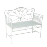 White Garden Bench,Outdoor Patio Bench with Armrests 47237753