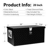 20 Inch Black Aluminum Tool long Box Tread Flat box for Truck Car Outdoor Trailer Pickup Underbody W1239138471