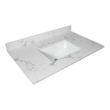 Montary 31inch bathroom stone vanity top engineered white marble color with undermount ceramic sink W50932301