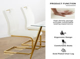 Modern Dining Chairs with Faux Leather Padded Seat Dining Living Room Chairs Upholstered Chair with W210127292