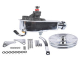 Power Steering Pump Bracket Kit and 2 Groove Keyway Pulley Fit for Small Block Chevy 265 283 305 327 19685668