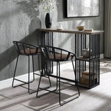 Brown and Black Counter Height Chair with Sled Base B062P209298