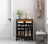 5-Tier Shoe Storage Cabinet, Wooden Shoe Cabinet with Doors Modern Shoe Organizer with Open Shelves W1321P151573