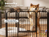 Durable Metal Dog Playpen for Indoor and Outdoor Use with Foldable Panels and Handle-Lock Door 84059998