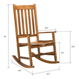 ZNTS 68.5*86*115CM Square Wooden Rocking Chair Original Color 38138024