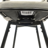 28" Bar Chair Linen Woven Bar Stool Set of 2,Black legs Barstools No Adjustable Kitchen Island T2396P279779