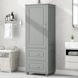 ZNTS Tall Bathroom Storage Cabinet, Freestanding Storage Cabinet with Two Drawers and Adjustable Shelf, WF312728AAE