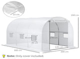 9.8' x 6.6' x 6.6' Plastic Greenhouse Cover Replacement, Heavy Duty Waterproof Tarp for Hoop House, W2225142625
