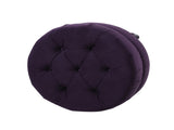 Dawn Tufted Round Ottoman Nailhead Accents, Purple Velvet B2719P238412