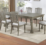 ZNTS Light Grey Dining Table Rectangle Dining Table 1pc Table Only Acacia Veneer Dining Room Furniture B011P193970