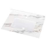 31 Inch Marble Vanity Top, Bathroom Vanity Top with Undermount Rectangular Middle Sink and 4" Height 43865004