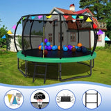 12FT Kids Trampoline with Safety Enclosure Net & Ladder and flag parts ,Outdoor W1163P234179