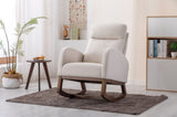 COOLMORE Rocking Chair, Modern Glider Chair, Recliner Armchair with Wood Legs and Side Pocket, W39590163