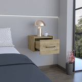 Floating Nightstand, Space-Saving Design with Handy Drawer and Surface, Macadamia B097P163090