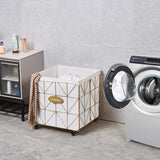 Laundry Baskets,Collapsible Laundry Basket with Wheels,Removable Lined for Easy Cleaning Storage 85833286