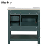 30inch Transitional Style Bathroom Vanity Cabinet Combo with Ceramic Sink WF320826AAF