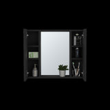 Artemisa Medicine Cabinet, Double Door, Mirror, One External Shelf -Black B07091764