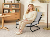 Ergonomic Low Profile Accent Armchair, Heavy-Duty Metal Frame Upholstered Reading Side Chair, 80618997
