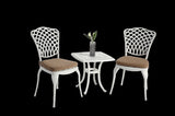 Bistro Set 3 Piece Rustproof Cast Aluminum Patio Furniture Sets 2 Chairs and 1 Round Table Outdoor, W640P251293