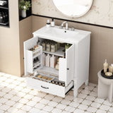 30" Bathroom Vanity with Sink Vintage Style, Multi-functional Storage Space, Door Shelf, N759P218644K