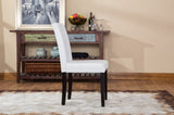 Urban Style Solid Wood Leatherette Padded Parson Chair, White, Set of 2 T2574P164535