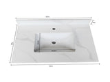31-inch Quartz Bathroom Vanity Top, 3/4" Thick with Undermount Single Bowl Middle Sink, 4 Inch High W2699P459403