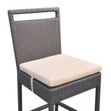 Tropez Outdoor Patio Wicker Barstool with Water Resistant Beige Fabric Cushions B2736P268523