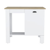 Atenea Kitchen Island, Single Door Cabinet, Shelf White / Macadamia B070P214570