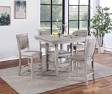 Dining Room Furniture Counter Height 5pc Set Square Table w Shelves Cushion Chairs Modern Style B01146567