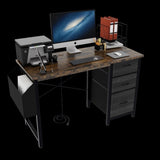 47.3"office desk with power outlet,3drawers and Side Pocket, Easy to Assemble,Frame stability W2887P240000