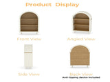 Arched Small Bookcase,Arched Storage Cabinet,Wooden Modern Arched Top Bookshelf 3 Shelves,White 11796895