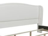 Carmen King Upholstered Wingback Panel Bed Frame, Antique White Polyester B2719P238234