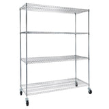 ZNTS 4-Tier NSF Heavy Duty Adjustable Storage Metal Rack with Wheels & Shelf Liners Ideal for Garage, 20930977