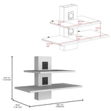 Burgos Floating Shelf, 2 Tier-Shelf Wall Unit with Cable Management B200P173214