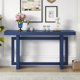 U_STYLE 59.1'' Painted Entryway Table Pine Veneer,Unique Triple Rectangle Design Console Table N711P230809V