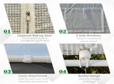 20' x10' x 9' Walk-in Greenhouse with Roll Up Door With 6 Closeable Windows 97780791