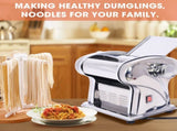 Electric Pasta Maker Noodle Maker Pasta Making Machine Dough Roller Cutter Thickness Adjustable W46564543