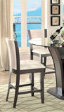 Style Comfort Contemporary 2pcs Counter Height Chairs Gray And White Leatherette Cushion Seat B011115668