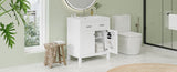 30-inch Bathroom Vanity with Ceramic Sink, Modern White Single Bathroom Cabinet with 2 Doors and a WF324045AAK