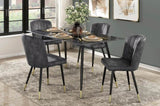 Modern Design Home Furniture Chairs Set of 2, Charcoal-hued Velvet Upholstery Channel Tufting Black B011P199726