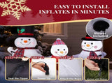 6.2FT Lighted Christmas Inflatable Decoration, Inflatable Snowman Family with Bunting, Funny Blow Up 53962296