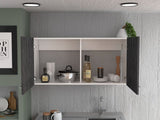 Brookeline Rectangle 2-Door Wall Cabinet White and Smokey Oak B06280328