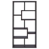 8-shelf Cappuccino Geometric Bookcase B062P145423