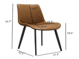 Modern PVC Upholstered Dining Chairs,Armless Side Chairs for Kitchen Dining Room, Set of 4, Grey & B347P613007