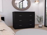 Dresser 33"H, Three Drawer, Superior Top, Metal Handles, White B097132937